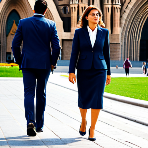 **

"A successful businesswoman in Barcelona, Spain, walking to a meeting, wearing a stylish yet modest business suit (traje de negocios), with the Sagrada Familia faintly visible in the background, fully clothed, appropriate attire, safe for work, perfect anatomy, natural proportions, professional photography, high quality, family-friendly."

**