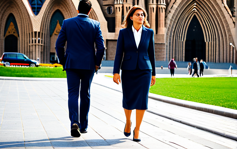 **
"A successful businesswoman in Barcelona, Spain, walking to a meeting, wearing a stylish yet modest business suit (traje de negocios), with the Sagrada Familia faintly visible in the background, fully clothed, appropriate attire, safe for work, perfect anatomy, natural proportions, professional photography, high quality, family-friendly."
**