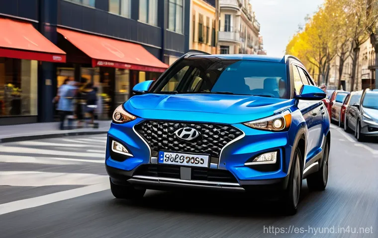 현대 캐스퍼 터보 모델 시승기 - Prompt 1: Vibrant Urban Navigator**